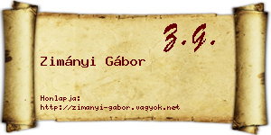 Zimányi Gábor névjegykártya